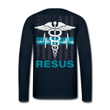 Delray Resus Navy Men's Premium Long Sleeve T-Shirt - deep navy