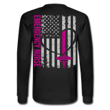 Charity Emergency Nurse Flag Men's Long Sleeve T-Shirt - black