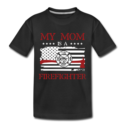 My Mom is a firefighter Kids' Premium T-Shirt - black