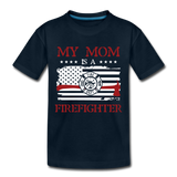My Mom is a firefighter Kids' Premium T-Shirt - deep navy