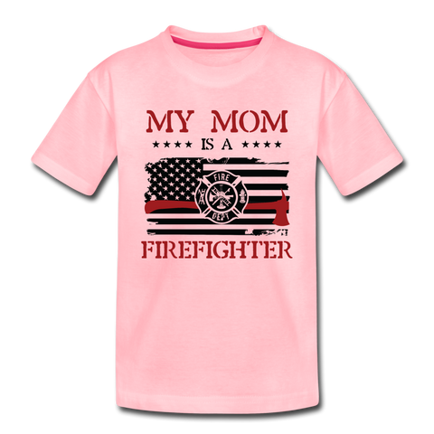 My Mom is a firefighter Kids' Premium T-Shirt - pink