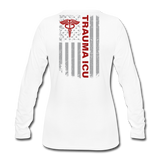 Trauma ICU Nurse Flag Women's Premium Long Sleeve T-Shirt 1 - white