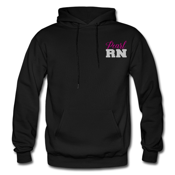 Pearl RN Nurse Flag Gildan Heavy Blend Adult Hoodie - black