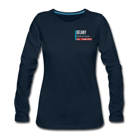 TRAUMA RESUS RN Helicopter Women's Premium Long Sleeve T-Shirt - deep navy