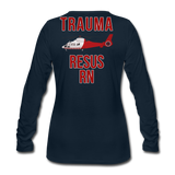 TRAUMA RESUS RN Helicopter Women's Premium Long Sleeve T-Shirt - deep navy
