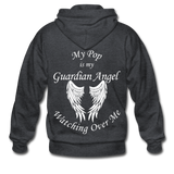 My Pop is my Guardian Angel Gildan Heavy Blend Adult Zip Hoodie - deep heather