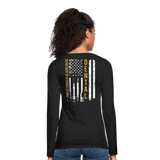 VA Dental Flag Women's Premium Long Sleeve T-Shirt (Gold) - black