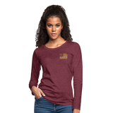 VA Dental Flag Women's Premium Long Sleeve T-Shirt (Gold) - heather burgundy