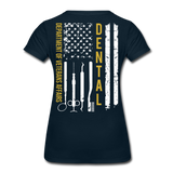 VA Dental department of veterans affairs Women’s Premium T-Shirt (Gold) - deep navy