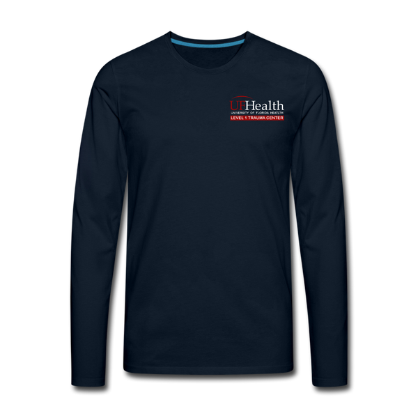 UFHeatlh Trauma Resus RN Men's Premium Long Sleeve T-Shirt - deep navy