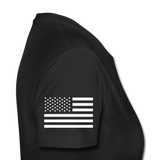 Nurse Flag Back RN and American Flag on Sleeve Women’s Premium T-Shirt - black