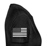 Nurse Flag Back RN and American Flag on Sleeve Women’s Premium T-Shirt - charcoal grey