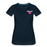 Nurse Flag Back RN and American Flag on Sleeve Women’s Premium T-Shirt - deep navy
