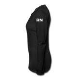 Kelly RN Nurse Flag - RN Sleeve, American Flag Sleeve Women's Premium Long Sleeve T-Shirt - black