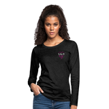 Kelly RN Nurse Flag - RN Sleeve, American Flag Sleeve Women's Premium Long Sleeve T-Shirt - charcoal grey