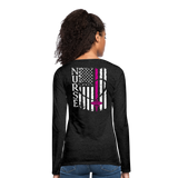 Kelly RN Nurse Flag - RN Sleeve, American Flag Sleeve Women's Premium Long Sleeve T-Shirt - charcoal grey