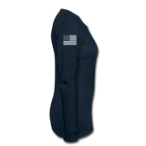Kelly RN Nurse Flag - RN Sleeve, American Flag Sleeve Women's Premium Long Sleeve T-Shirt - deep navy