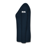 Kelly RN Nurse Flag - RN Sleeve, American Flag Sleeve Women's Premium Long Sleeve T-Shirt - deep navy