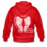 Daddy Guardian Angel Gildan Heavy Blend Adult Zip Hoodie (no Front) - red