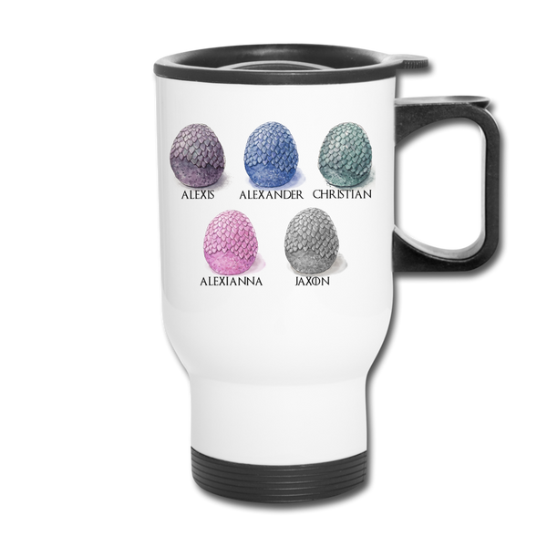 Father Alexis Alexander Christian Alexianna Jaxon Travel Mug - white