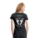 Dad Guardian Angel Women’s Premium T-Shirt (CK3549) - black