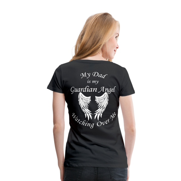 Dad Guardian Angel Women’s Premium T-Shirt (CK3549) - black