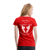 Dad Guardian Angel Women’s Premium T-Shirt (CK3549) - red