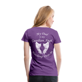 Dad Guardian Angel Women’s Premium T-Shirt (CK3549) - purple
