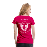 Dad Guardian Angel Women’s Premium T-Shirt (CK3549) - dark pink