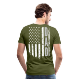 Dad American Flag Men's Premium T-Shirt (CK1903) - olive green