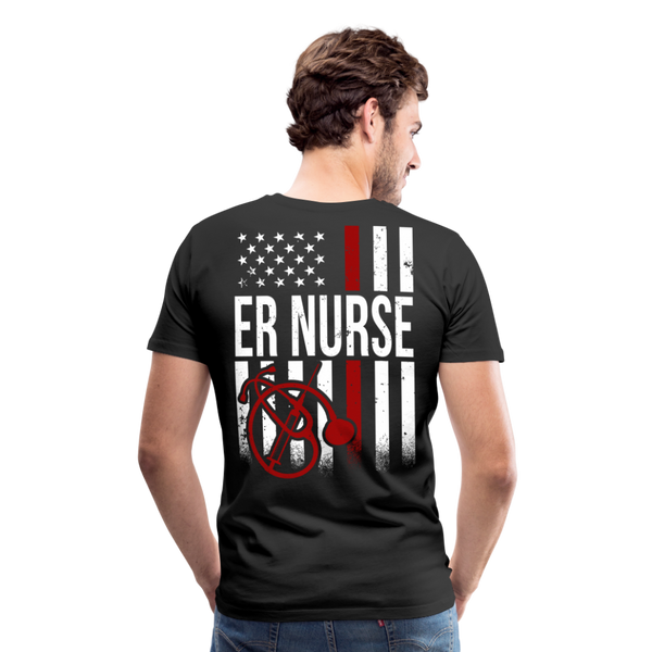 ER Nurse Flag Men's Premium T-Shirt (CK4202) - black