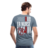 ER Nurse Flag Men's Premium T-Shirt (CK4202) - steel blue