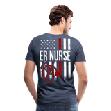 ER Nurse Flag Men's Premium T-Shirt (CK4202) - heather blue