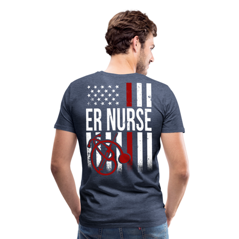 ER Nurse Flag Men's Premium T-Shirt (CK4202) - heather blue