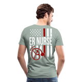 ER Nurse Flag Men's Premium T-Shirt (CK4202) - steel green