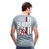 ER Nurse Flag Men's Premium T-Shirt (CK4202) - heather ice blue