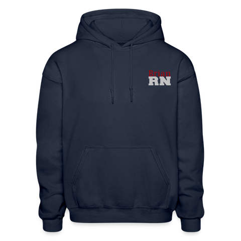 Brian RN Gildan Heavy Blend Adult Hoodie (RED) - navy