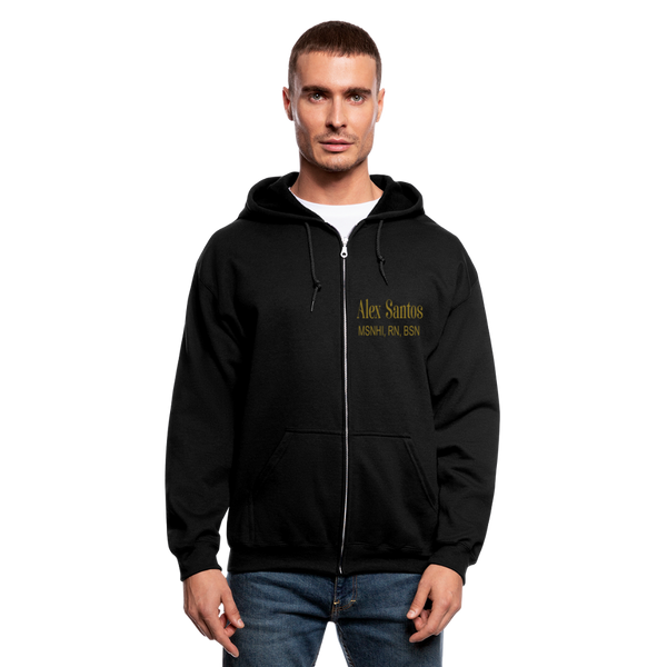 Alex Santos MSNHI, RN, BSN Men's Zip Hoodie - black