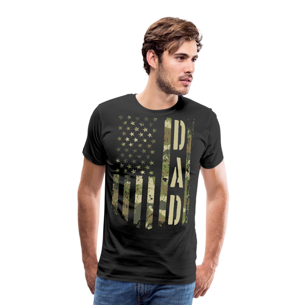 Dad Camo American Flag Men's Premium T-Shirt - black