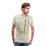 Dad Camo American Flag Men's Premium T-Shirt - heather oatmeal