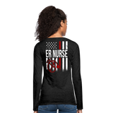 ER Nurse Flag Women's Premium Long Sleeve T-Shirt (CK4202) - charcoal grey