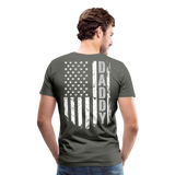 Daddy American Flag Men's Premium T-Shirt (CK1904) - asphalt gray