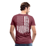 Daddy American Flag Men's Premium T-Shirt (CK1904) - heather burgundy