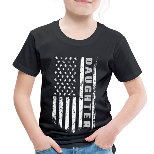 Daughter American Flag Toddler Premium T-Shirt - black