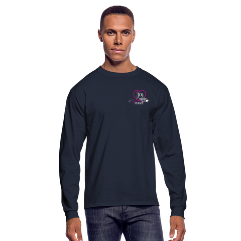 JEN RN BSN Emergency Nurse Flag Men's Long Sleeve T-Shirt - navy