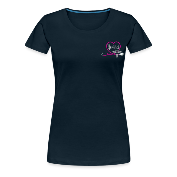 Heather Emergency Nurse Women’s Premium T-Shirt 2529420223 - deep navy