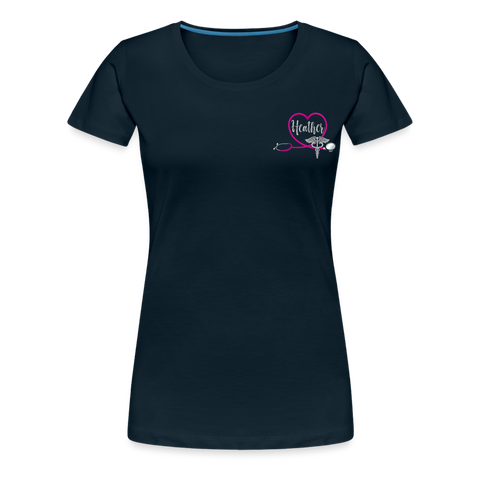 Heather Emergency Nurse Women’s Premium T-Shirt 2529420223 - deep navy