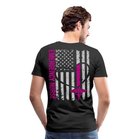 Emergency Nurse Flag Men's Premium T-Shirt (CK1835) - black