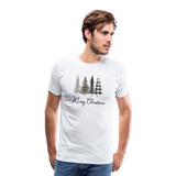 Merry Christmas Trees Men's Premium T-Shirt (CK5001) - white