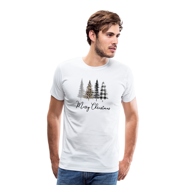 Merry Christmas Trees Men's Premium T-Shirt (CK5001) - white